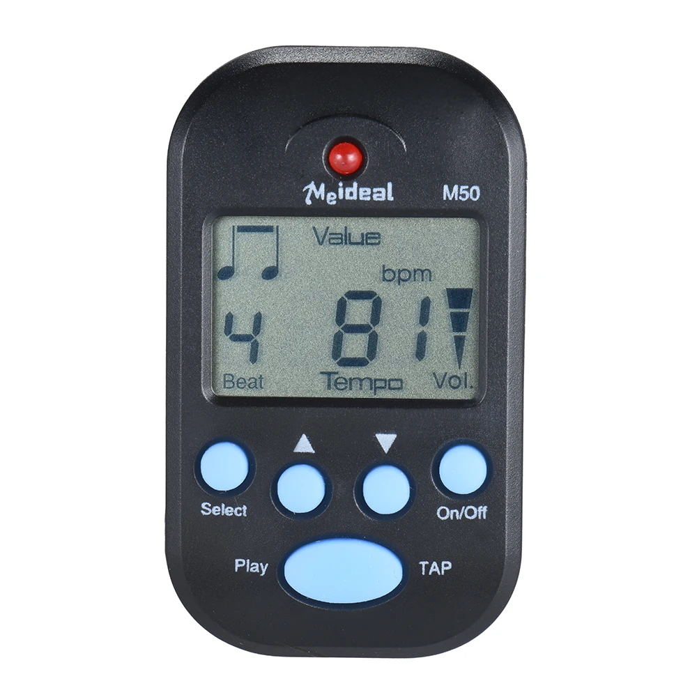 Professional Clip on Digital Beat Tempo Metronome LCD Screen Lightweight & Mini for Violin Guitar Bass Musical Instrument Black