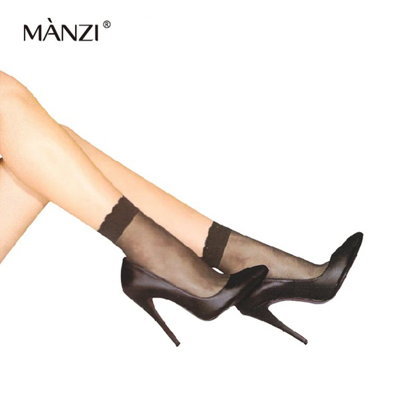 MANZI-20D Covered Yarn Short Socks for Women, Soft and Breathable, Lotus Toe, Fashion, Summer, 6Pairs per Lot
