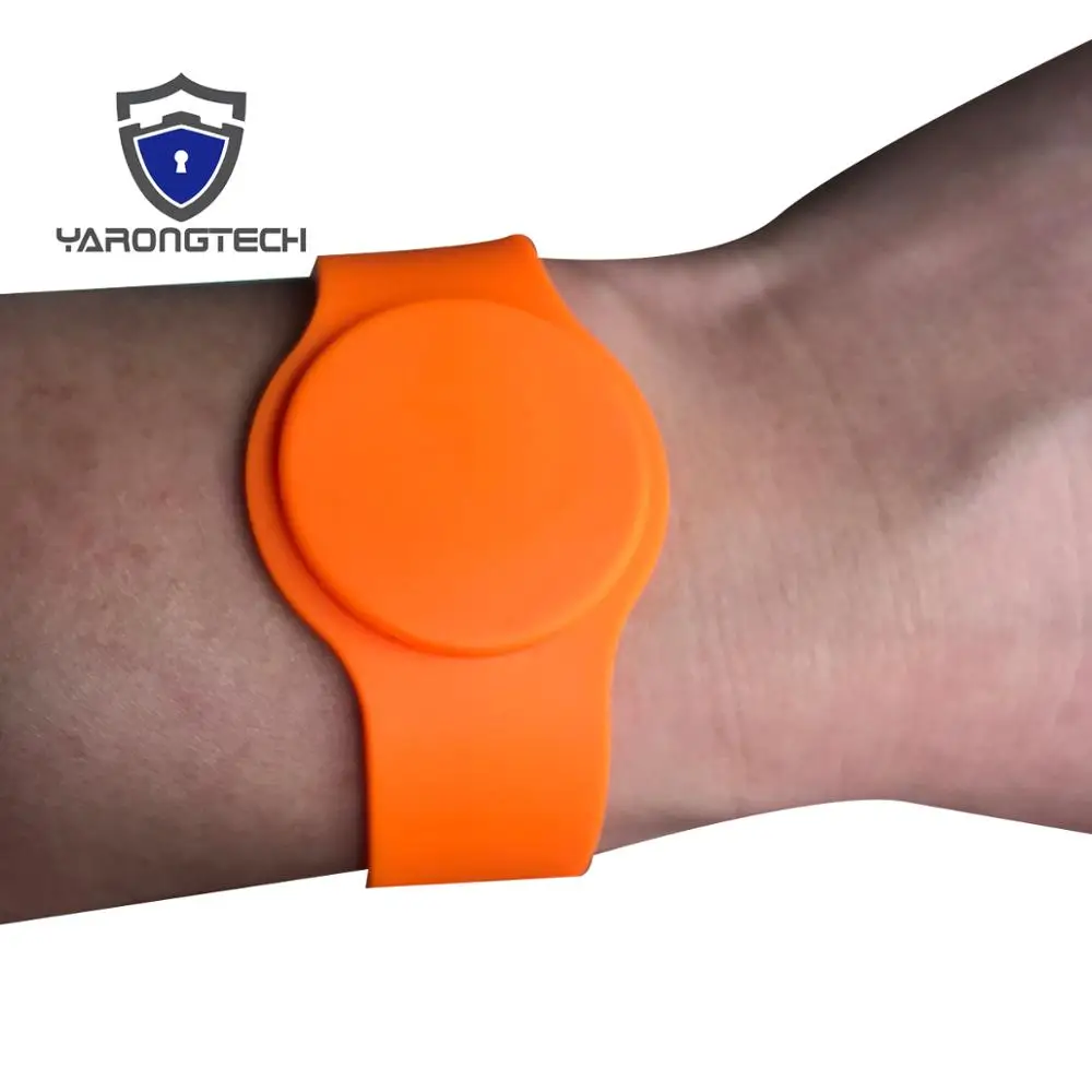 

13.56MHZ 1K ISO 14443A Waterproof adjustable Orange Color silicone rfid wristband,ic wristband,nfc wristband