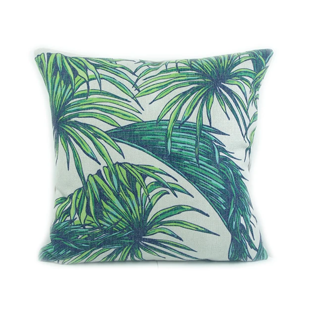 Cushion for summer green plants tropic leaves pillow case hawaii print digital print pillow case home decor sofa cushion cover