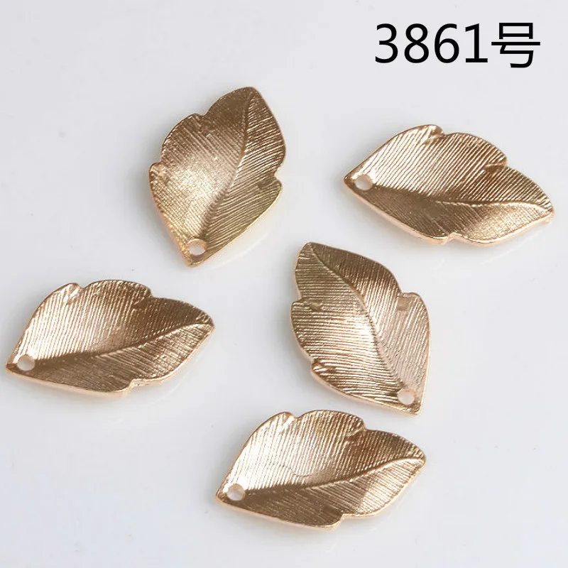 

50pcs 19*24MM Gold Color Leaf Charms DIY Jewelry Vintage Bracelet Necklace Pendant Charms Wholesale Alloy Material Findings