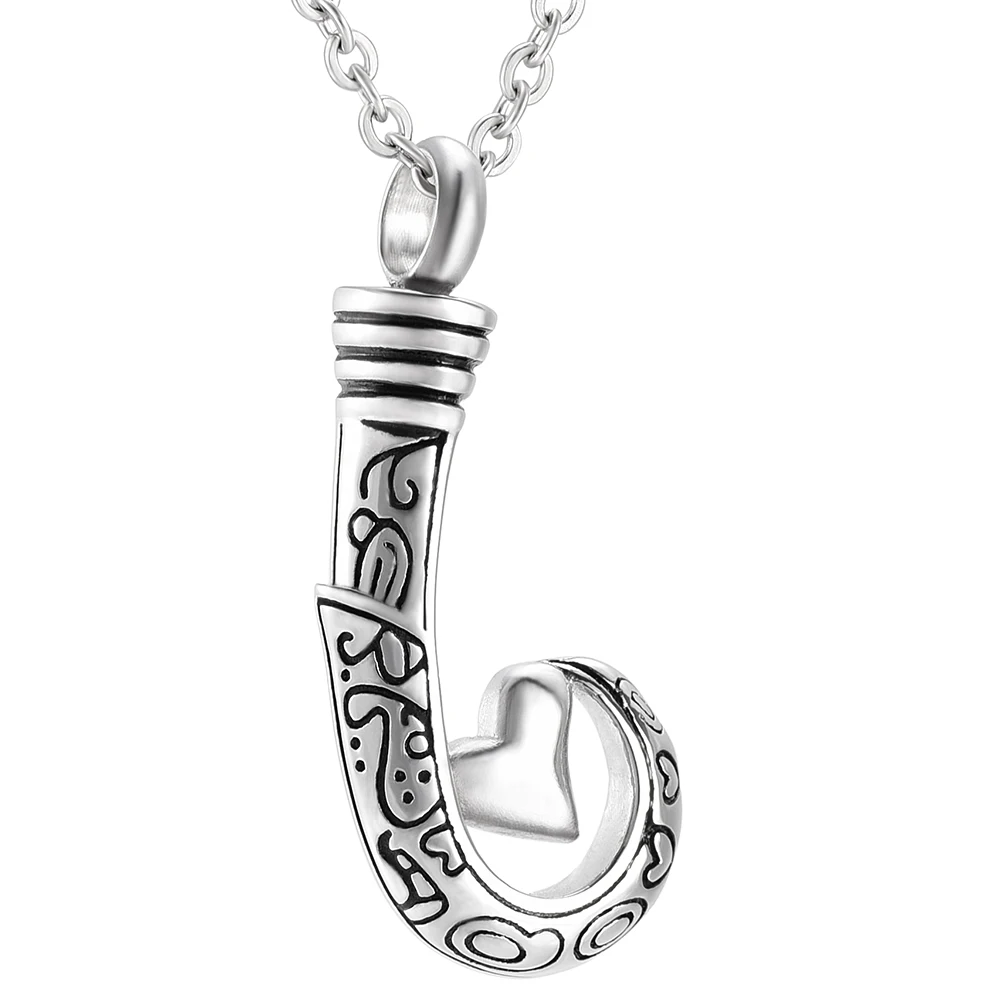 

IJD1101 Trendy Fish Hook Stainless Steel Memorial Cremation Urn Necklace Locket Pendant Bone Ash Keepsake Jewelry For Men /Women