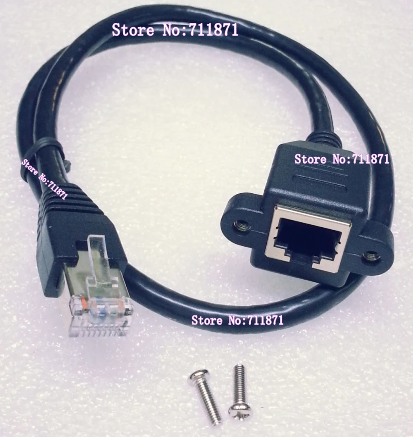 60cm Screw Fixed Male to Female Rj45 Ethernet Extension cord Male Female Screw hole Network Line Male Female CAT6 Ethernet Cable