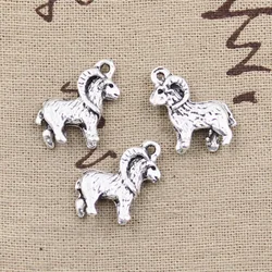 12pcs Charms Goat Ram 23x19mm Antique Silver Color Plated Pendants Making DIY Handmade Tibetan Silver Color Jewelry