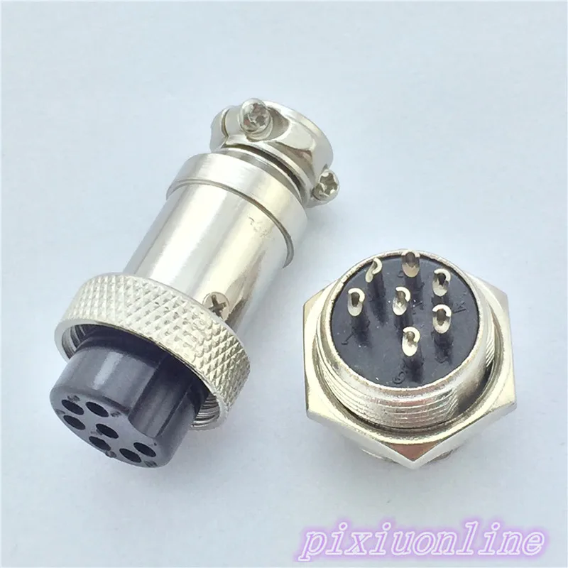 1Set GX16 7 Pin Diameter Pria Wanita L75Y 16Mm Konektor Melingkar Soket Penerbangan Konektor Panel Kabel Steker Kualitas Tinggi Dijual