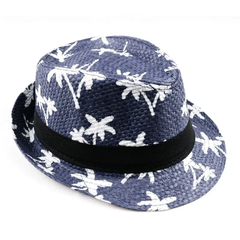 LNPBD 2017 hot sale Summer straw Sun hat kids Beach Sun hat Trilby panama Hat handwork for boy girl Children 4 colour