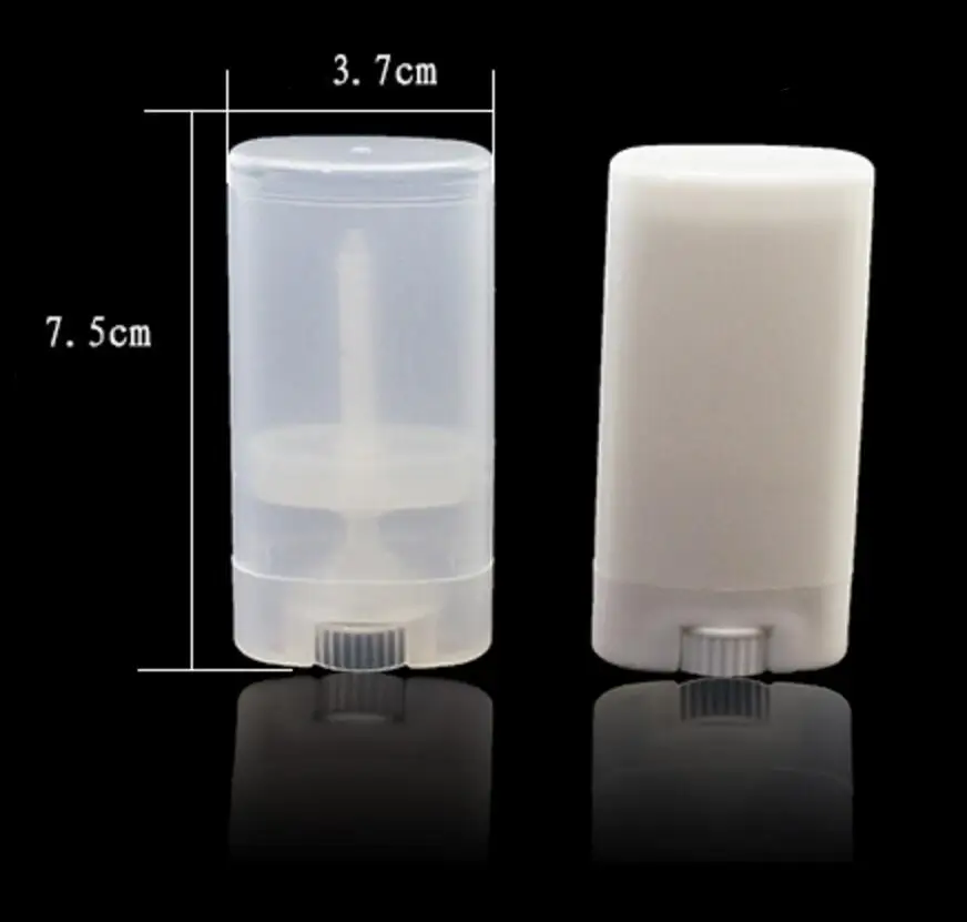 300 pcs/lot 15g empty lipstick tube DIY lip balm tube with White and Clear color Deodorant tubes lin2898