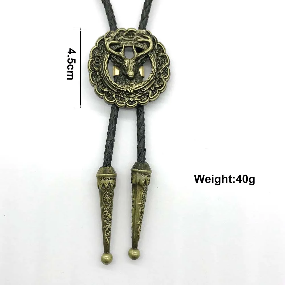 Bolo tie Fashion New Antique Silver 3D Deer Elk Antler Stag Buck Head Leaf Hunt Western bolo tie