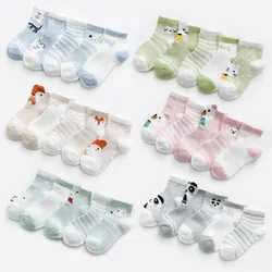 5Pairs/lot Newborn Baby Socks Summer Thin Baby Socks for Girls Boys Cotton Infant Toddler Socks Baby Clothes Accessories 0-24M