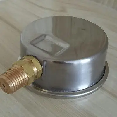 Imagem -02 - Manômetro com Casca de Manômetro de Vácuo à Prova de Choque Cheio de Óleo Movimento Latão Pt1 Rosca Yn60 25 60 mm Aço Inoxidável