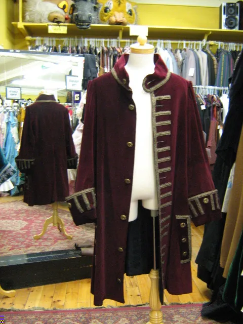 

colonial rococo men jacket cosplay costume Pirate Captain Trench Costume Jacket Adult Men's women Pirate red Jacket