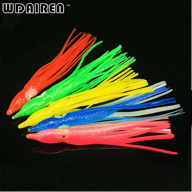 5PCS/LOT Fishing Squid Lures Soft 11CM 3G Fishing Jigging Lure Sea Fishing Squid Jigs Artificial Soft Bait Trulinoya FA-332