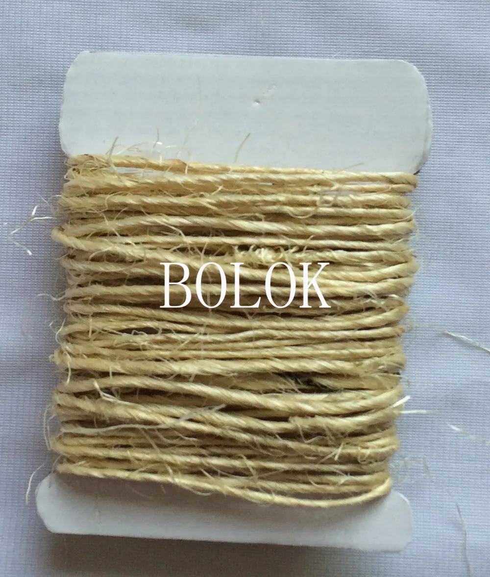 20cards/lot(total (200meter) 100% natural 1.5mm twisted sisal rope, sisal twine cords used in home, graden packing