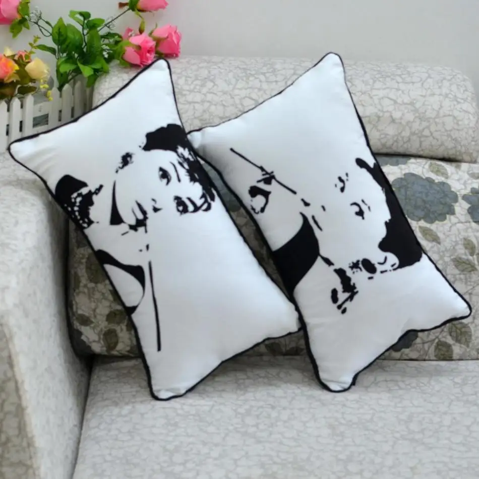 

30 % 50 cm Retro Audrey Hepbum Pop Art Printed Throw Pillow Case for Bedding