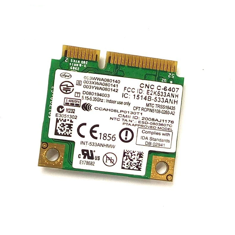 Intel WiFi Link 5300 533AN_HMW 5300AGN 0N230k 802.11a/g/n 2.4G&5G 450Mbps mini PCI-E for Dell Toshiba Shenzhou ASUS Acer Laptop