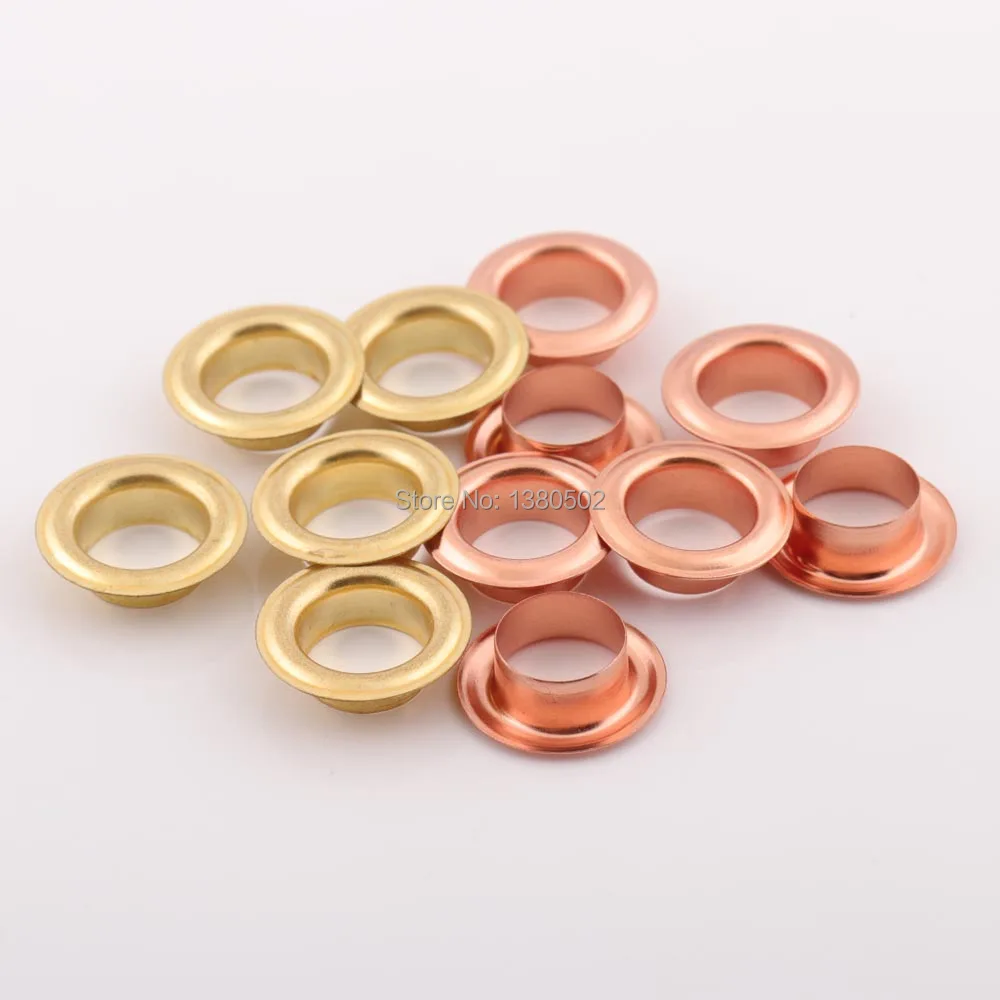 100pcs/lot 9/10/13/17/22mm outer diameter Rose gold color and gold color eyelets with washer grommets for bag belt  garment