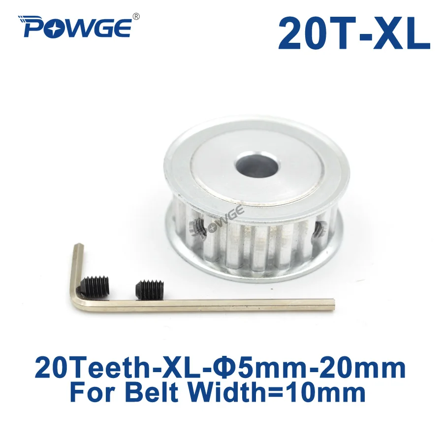 POWGE 20 Teeth XL Timing pulley Bore 5/6/6.35/7/8/10/12/14/15/16/20mm for width 10mm XL Synchronous Belt 20-XL-10 AF 20teeth 20T