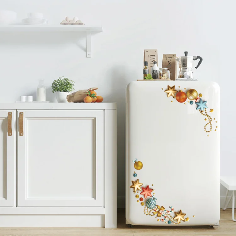 Weihnachtsdekoration, Wandaufkleber für Toilette, Kühlschrank, Schrank, Glas, Fenster, Heimdekoration, Kunst-Aufkleber, Tapeten-Wandbild-Aufkleber – Detail 3