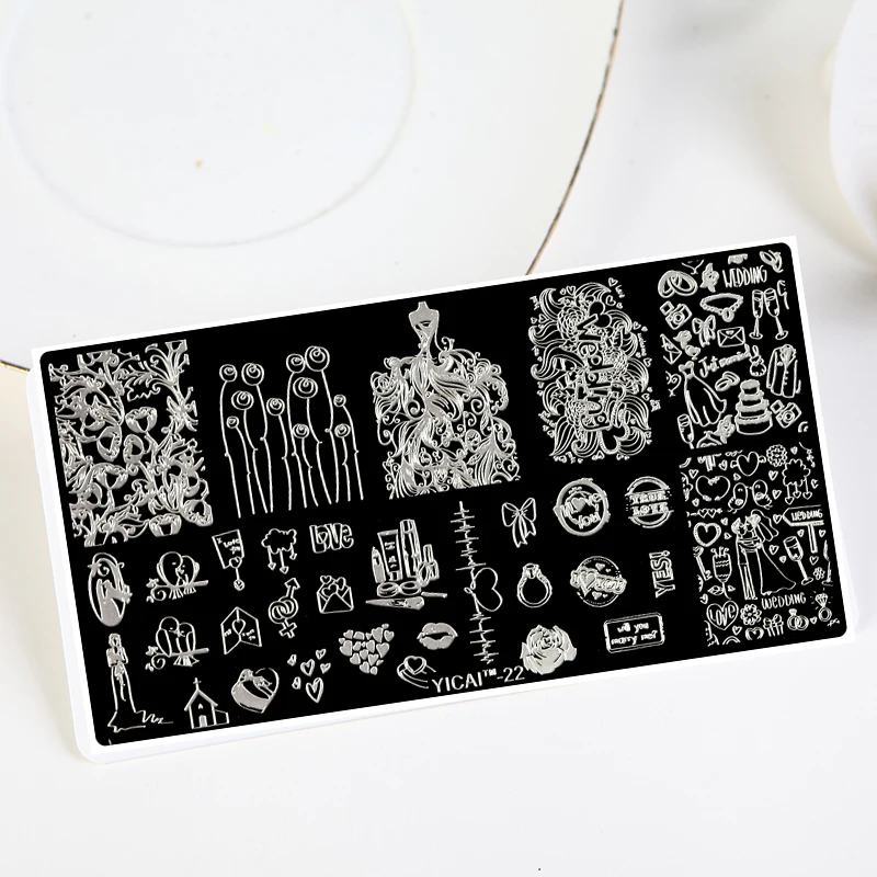 New Nail Plates 2018 Stainless Steel Animals&Plants&Peacock&Heart Mix Design DIY Polish Image Nail Stamping Plate 6.5* 12.5 cm