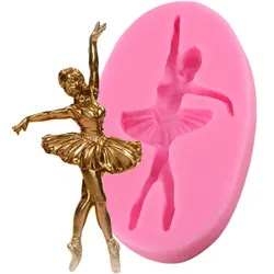 3D Craft Dancer Silicone Mold Ballet Girl Fondant Mold Cake Decorating Tools Soap Candy Clay Chocolate Gumpaste Mould