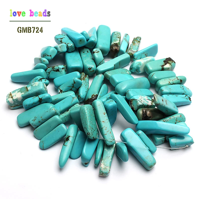 Natural Stone Beads 15-20mm Stick Shape Beads Turquoises Amethysts Aventurine Lapis Lazuli Stone Beads For Jewelry Making 15inch