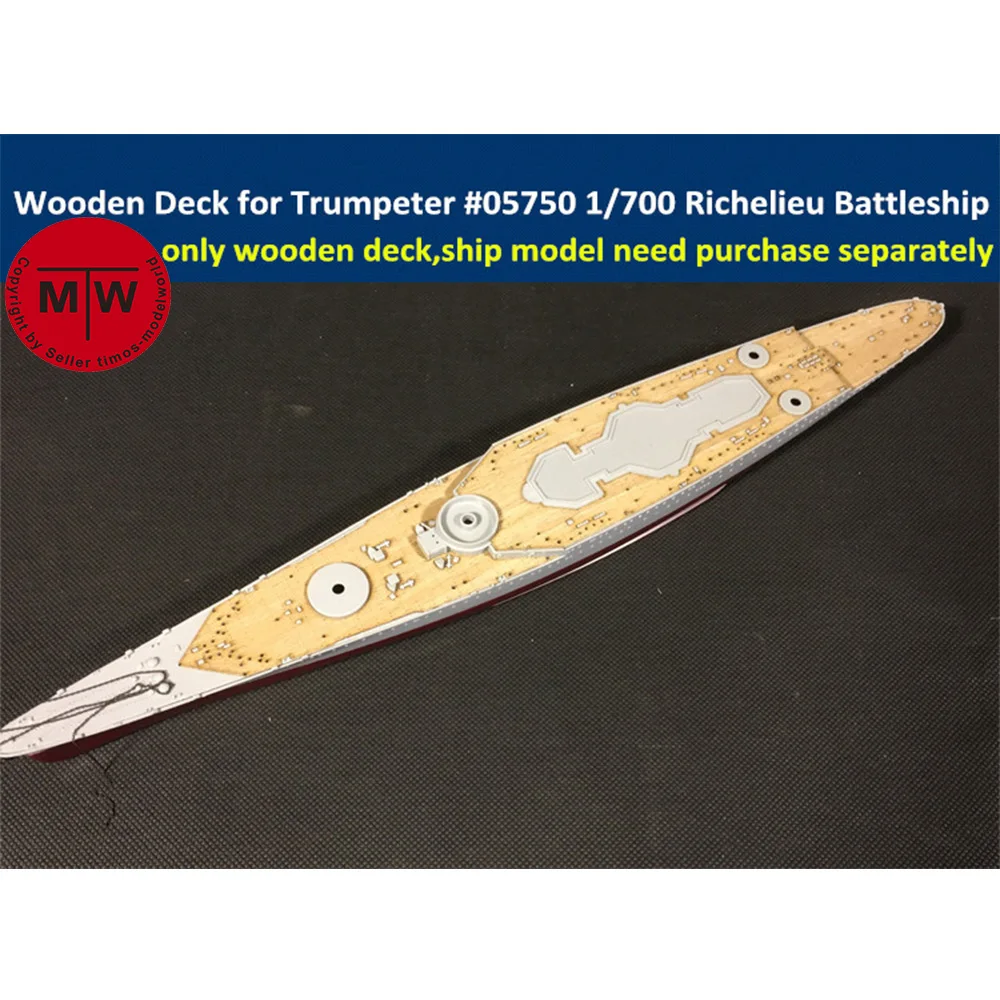 

1/700 Scale Wooden Deck for Trumpeter 05750 French Battleship Richelieu 1943 Model Kit