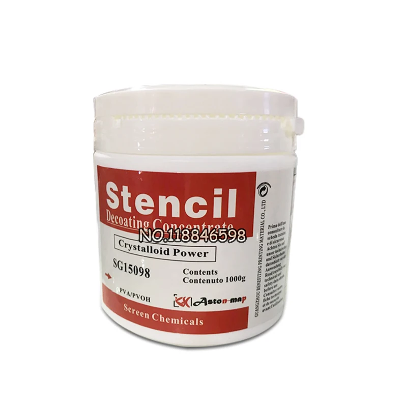 Очистка фоточувствительной пасты на трафаретной печати с зачисткой порошка SG15098, трафарет Crystalloid (1000 г/бот)