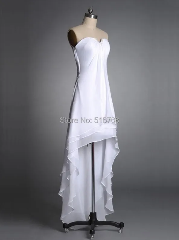 Real Photo Short Wedding Dresses Sweetheart Sexy Backless Hi Lo Chiffon New Design Church Garden Beach Bridal Dress