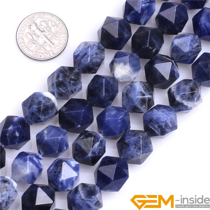 8mm 10mm 12mm AAA Grade Faceted Sodalite Beads Natural Stone Beads DIY Loose Beads For Cambay Jewelry Making Wholesale