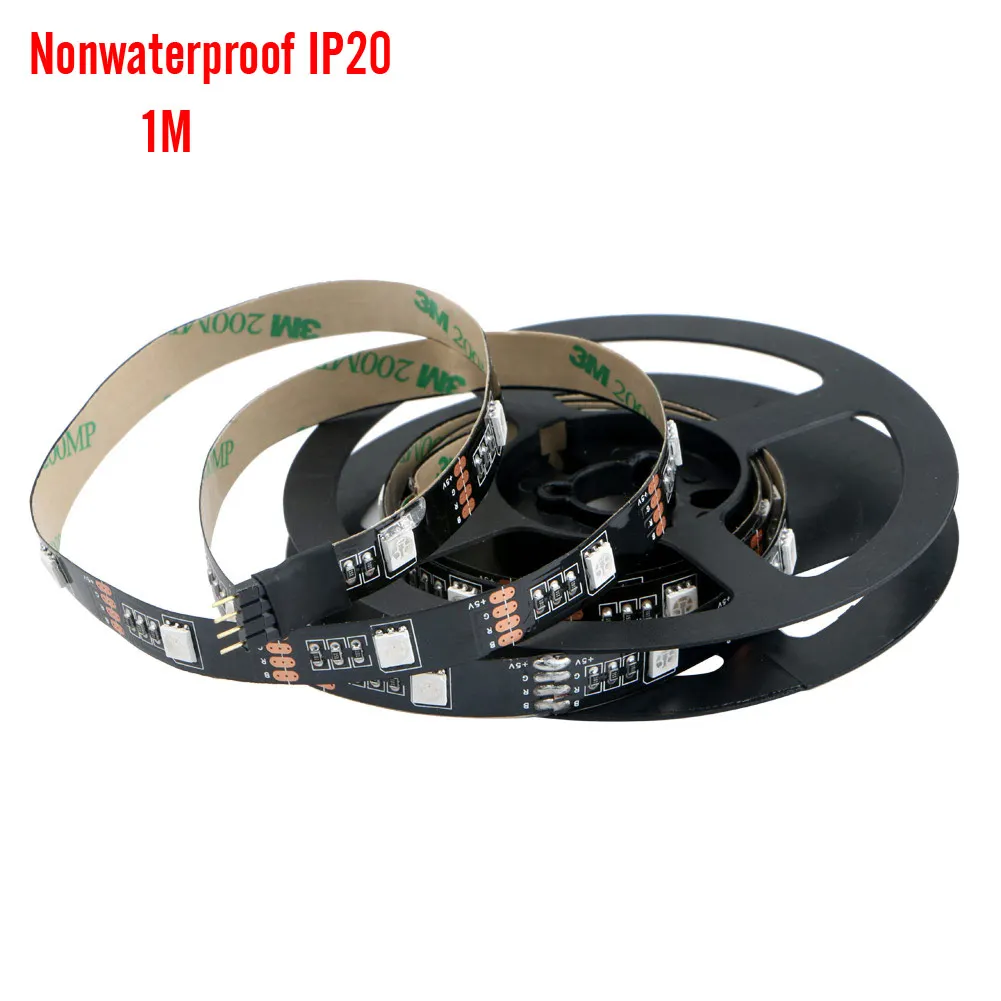 Hot 1M 2M 5V RGB LED Strip Light Light SMD 5050 USB Power Flexible TV Background Light Kit Set With 44key Controller