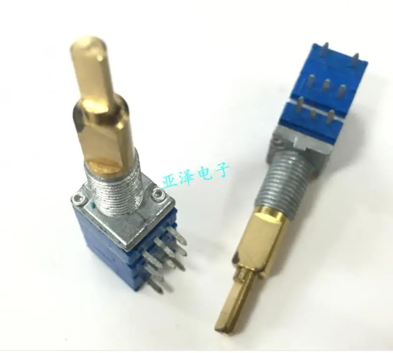 2pcs Taiwan 09 type precision potentiometer, double shaft double connection, B1M and A10K two kinds of resistance, double sw