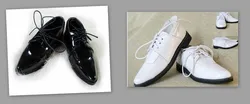 1/3 1/4 man boy ID75  BJD MSD Dollfie Synthetic Leather PU doll Shoes black white suit shoes YG010