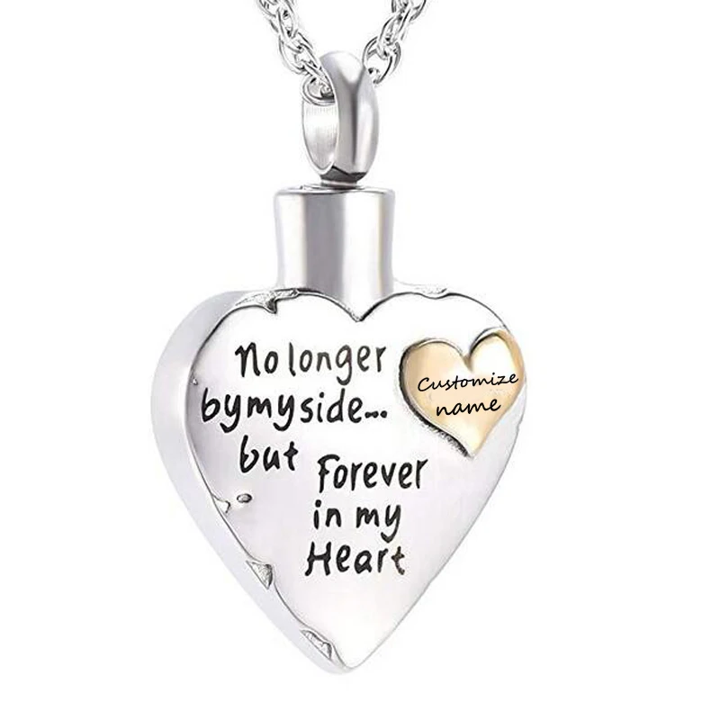 Fashion Cremation Jewelry Stainless Steel Heart Keepsake Ashes Necklace For Men Wowen or Pet Memorial Urn Pendant Necklace