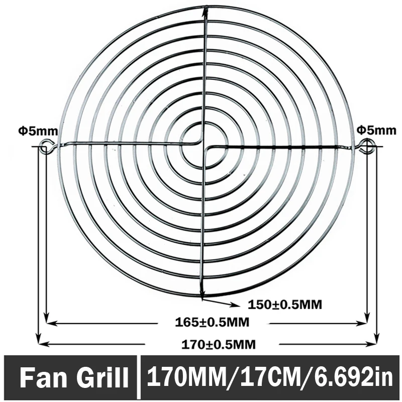 

Gdstime Silver 17cm Computer PC Case Fan Grill Protector Cover Metal Finger 170mm