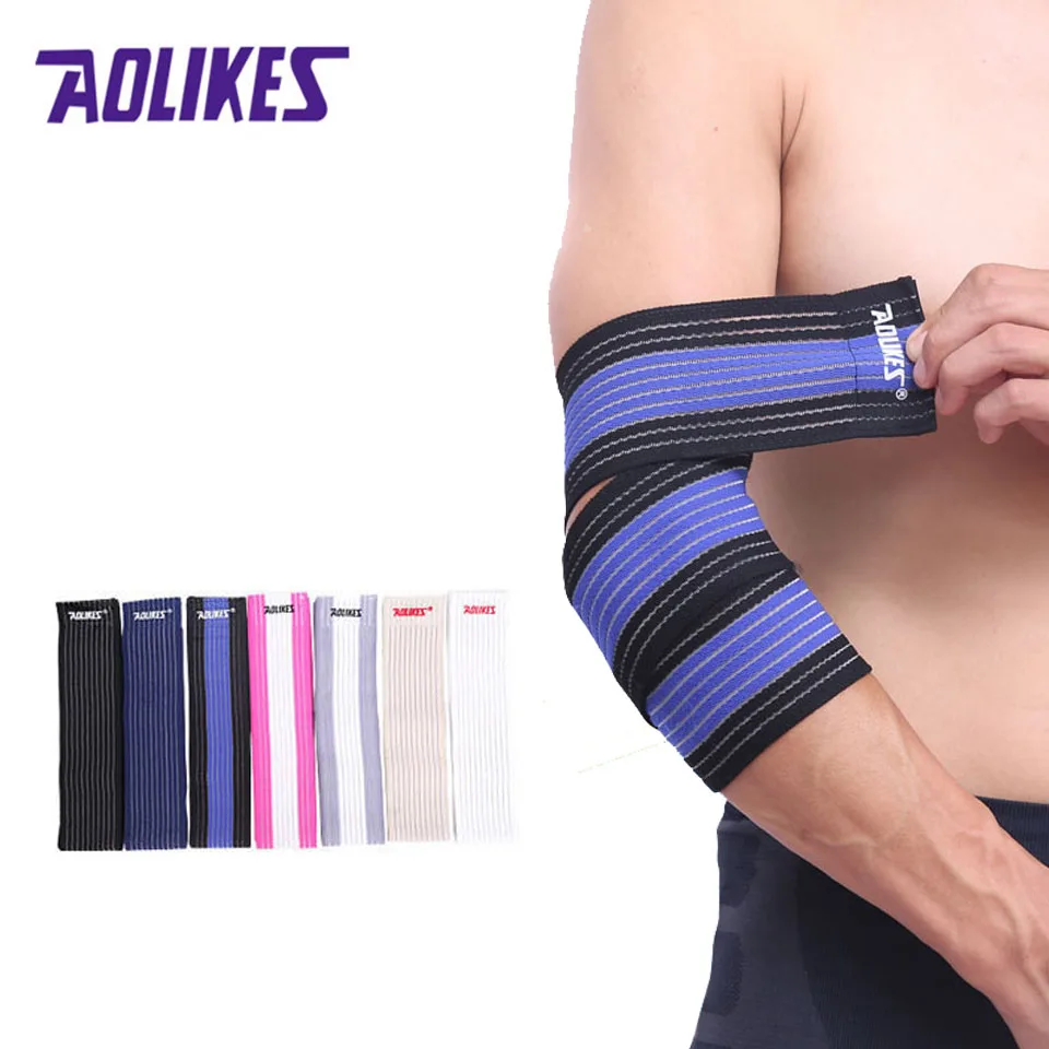 AOLIKES 1PCS Hohe Elastische Bandage Wrap Basketball arm Kompression Band Elbow Unterstützung Tennis Volleyball Sport Ausrüstung getriebe