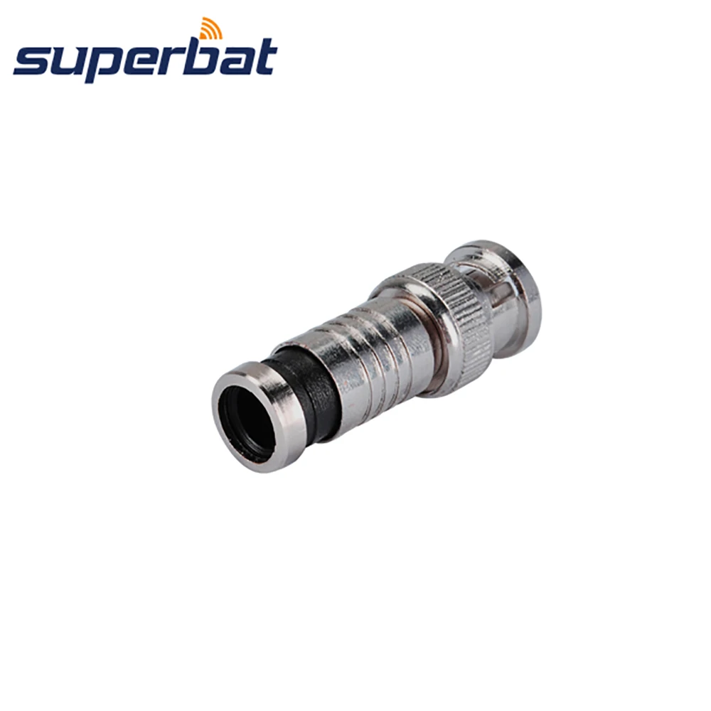 Superbat-conector Coaxial RF para Cable KSR240, accesorio de crimpado recto, 5 piezas, 50 ohm, BNC, macho