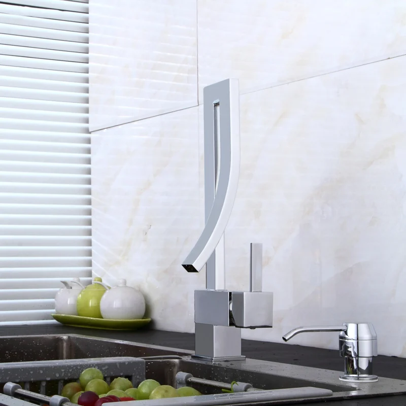 BECOLA New Design Kitchen Faucet Fashion Unique Styling  Brass Chrome Faucet Swivel Spout Sink Mixer Tap B-0005