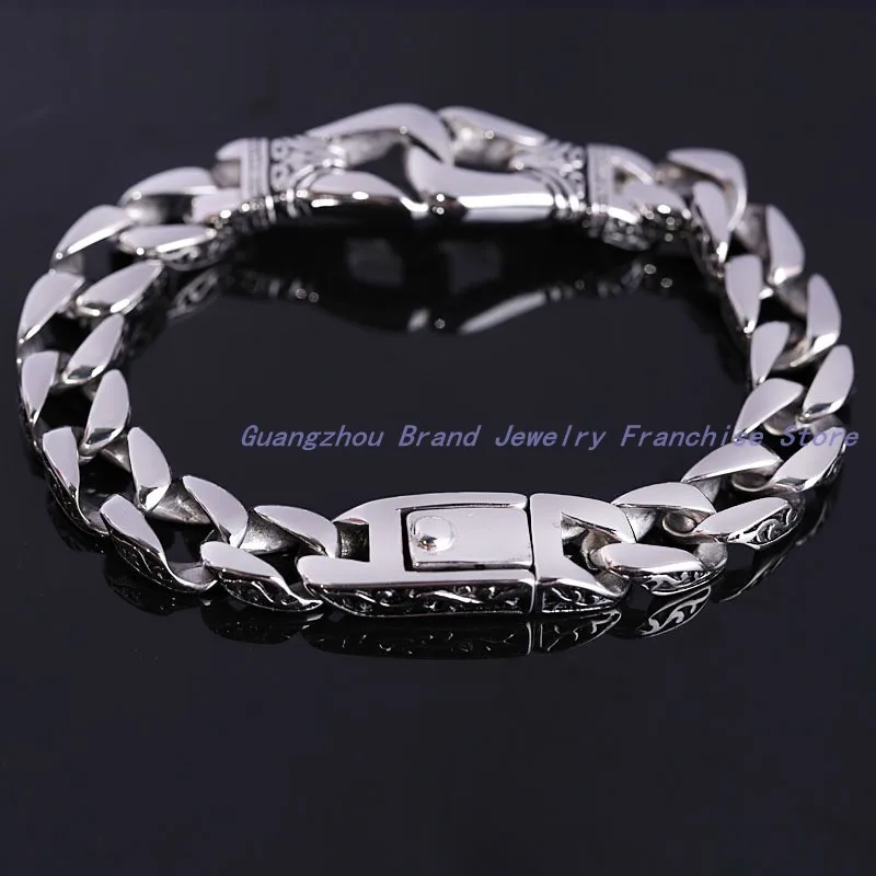 Discount Sale First Class Technology Stainless Steel Link Chain Men's & Boy Bracelets Bangle,Hight Quality Retro Jewelry