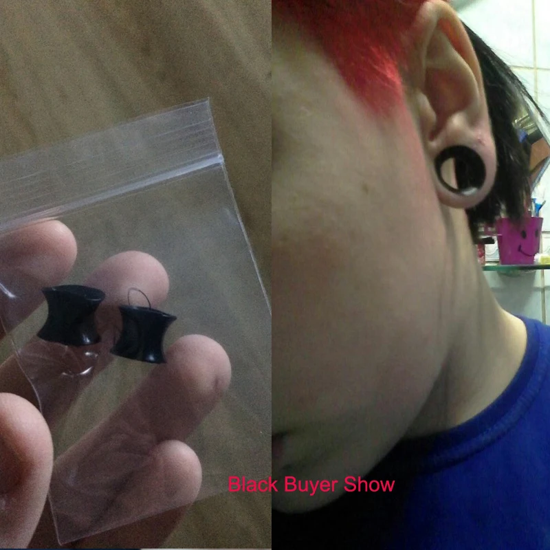 2Pcs  Silicone Flexible Thin Double Flared Ear Plugs Flesh Tunnel Ear Gauge Expander Stretcher Earlets Earrings Ear Piercing
