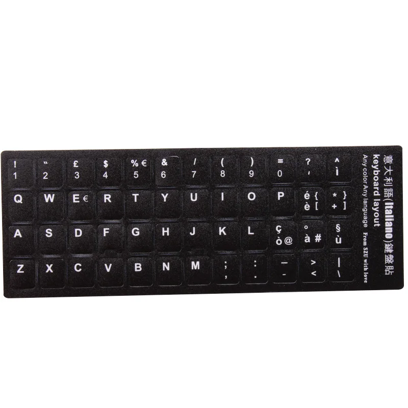 SR Waterproof Italian Arabic Korean Language Keyboard Scrub Grind Stickers Layout with Button Letters Alphabet for Keyboard