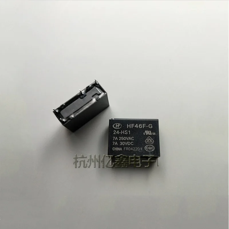 Free Shipping 10pcs/lot 100% New Original HONGFA HF46F-G-24-HS1 HF46F-G 24VDC 4PINS 7A Power Relay 20.5*7.2*15.3mm