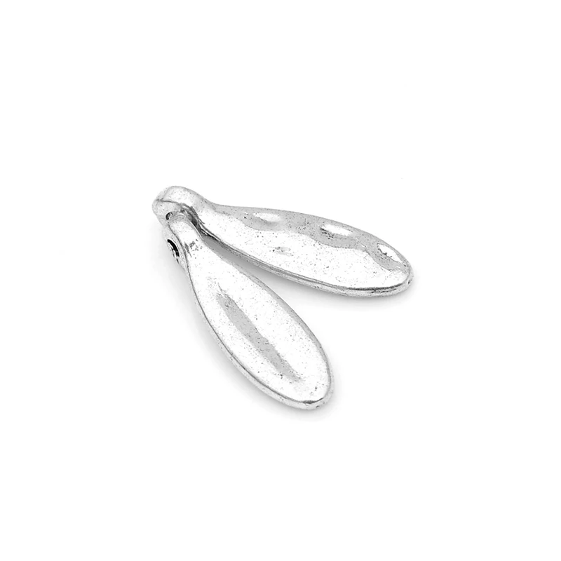 20pcs/lot zinc alloy vintage antique silver plated leaves charm pendants beads for Bracelet Necklace DIY Jewelry Making image 5