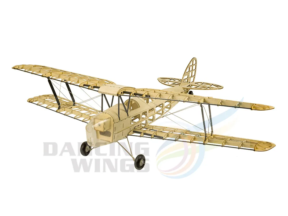 Upgrade Mini Tiger Moth Balsa Wood Model samolotu zasilany elektrycznie RC samolot 980mm Wingspan Laser Cut Model samolotu zestawy