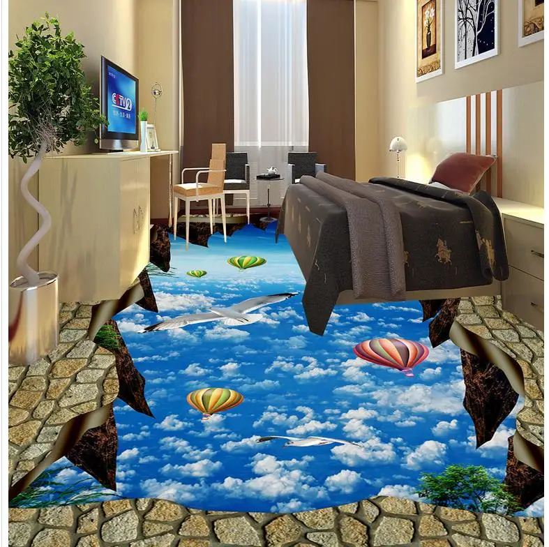 

Blue sky Custom photo floor wallpaper 3d wallpapers floor Custom Photo self-adhesive 3D floor Home Decoration