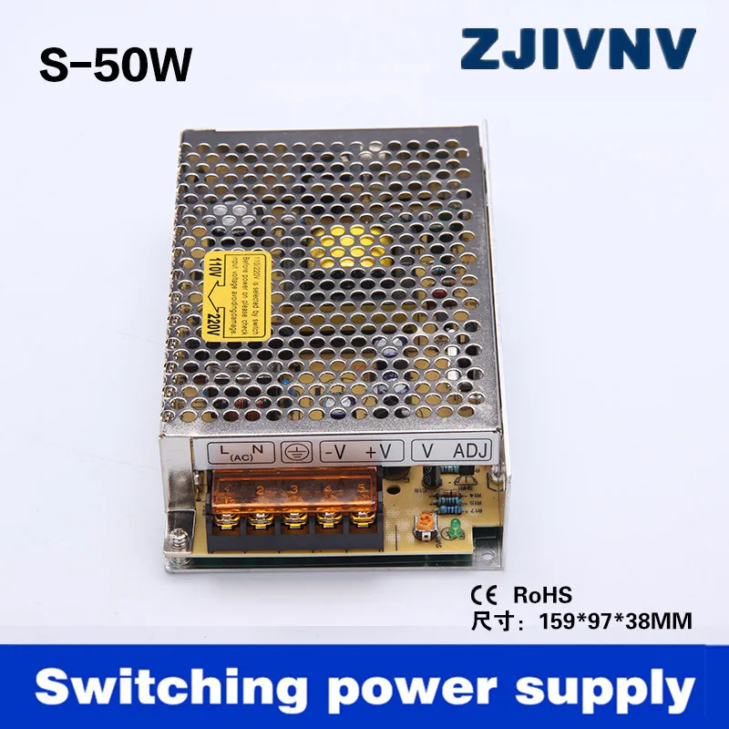 (S-50-24) Voltage Transformer 2A 50W AC DC 24V Switch Power Supply for Led Strip LED display billboard industrial equipment