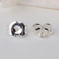 earnut, solid 925 sterling silver earring backs,earring friction butterfly back stopper for earstuds