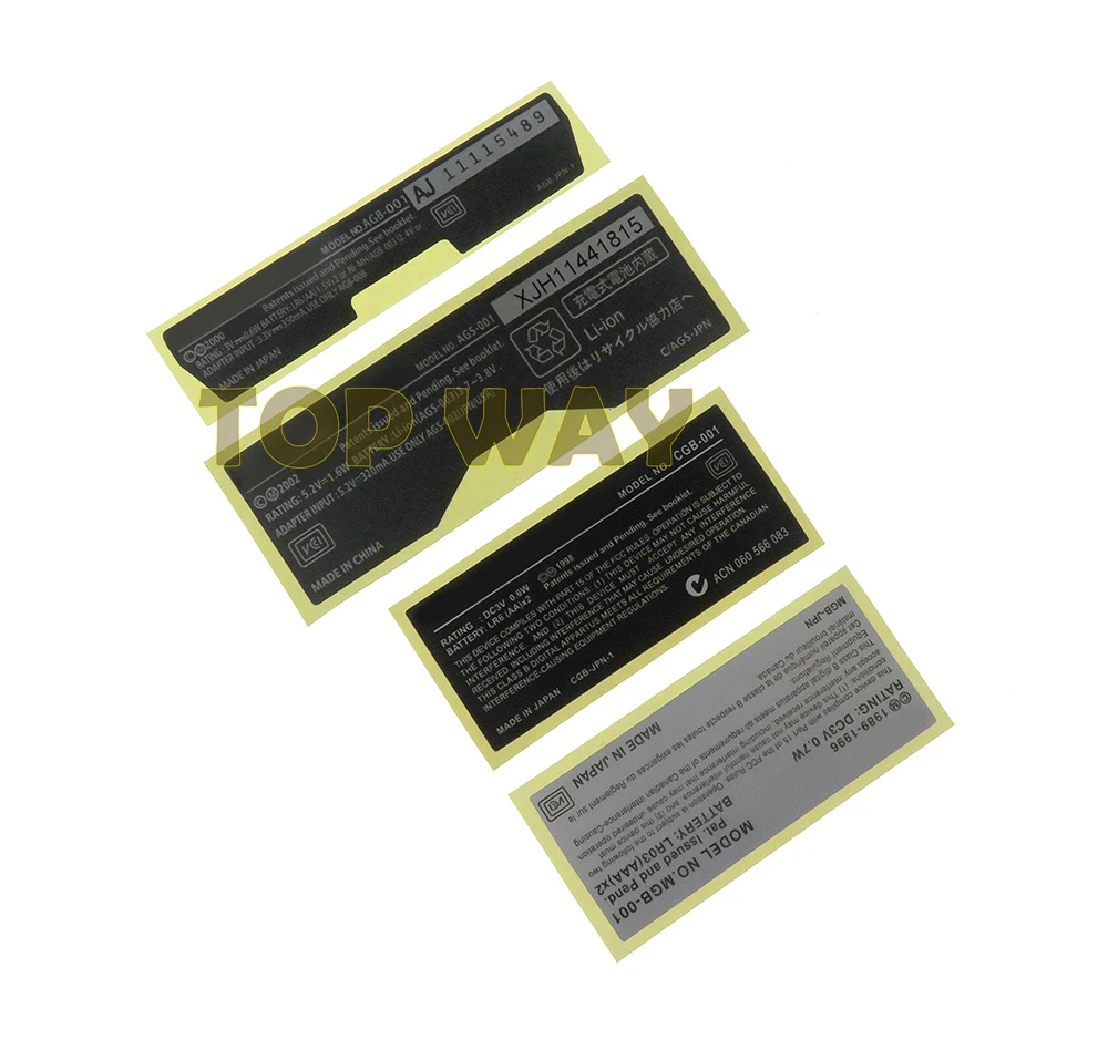 Dành cho Máy Chơi Game Nintendo bé trai Nhãn Dán Cho Gameboy GBA GBC GBP GBA SP Tay Cầm Lưng Thẻ 5 cái/lốc