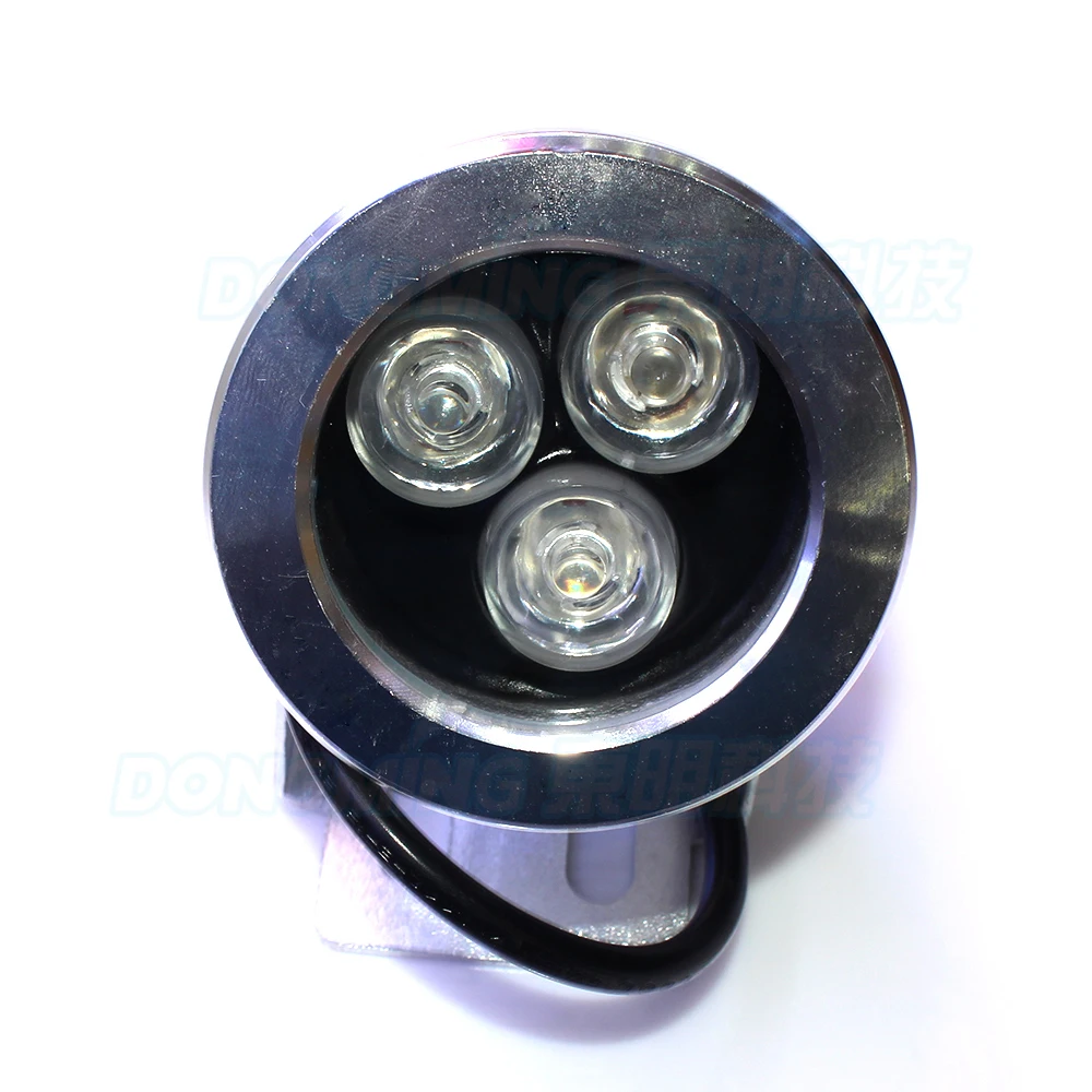 Silver cover underwater led lights blue red green DC 12V 3W underwater led lamp flat lens underwater pool lights