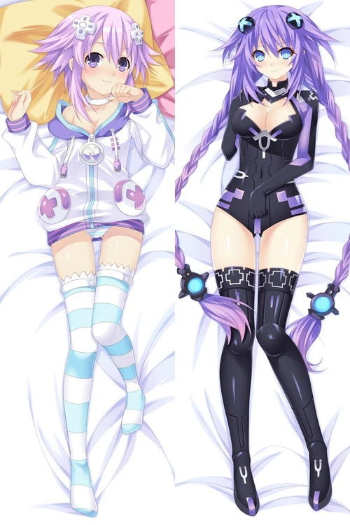 Japanese Anime Hyperdimension Neptunia Custom Dakimakura Neptune Otaku hugging body pillow case cover Throw Pillow Covers