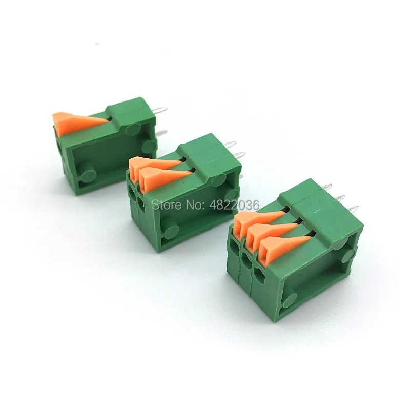 

50pcs KF141V 2.54mm Pitch Spring Terminal Blocks Connector 11/12Pin Straight Needle